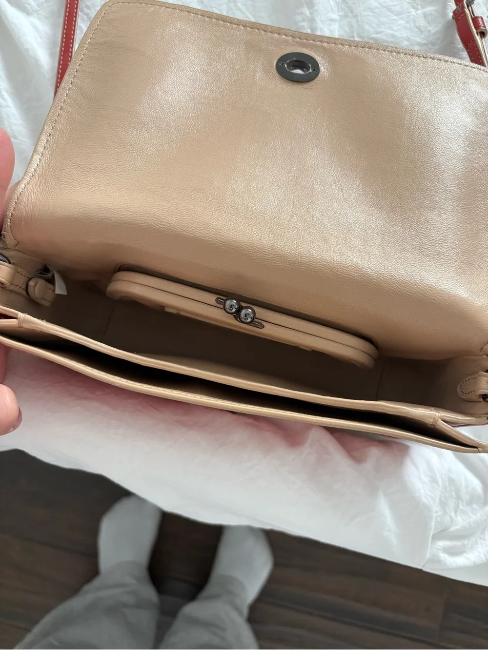 Coach Orange leather crossbody bag with adjustable strap